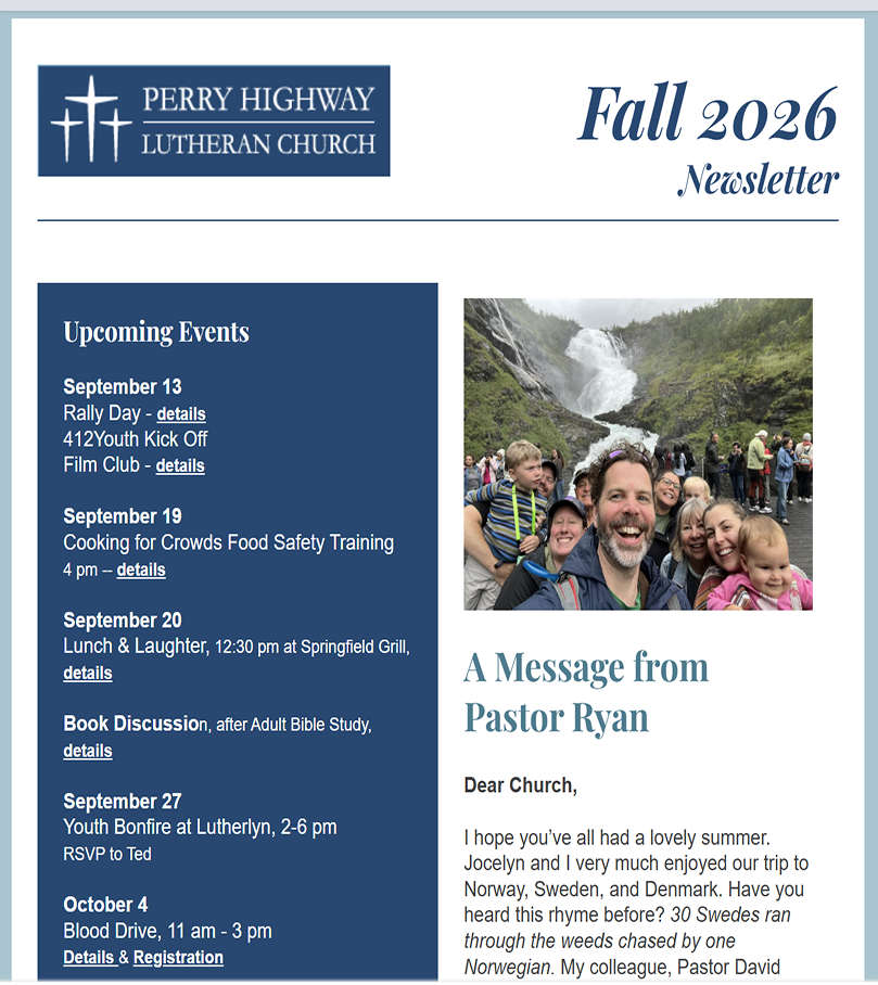 Fall Newsletter